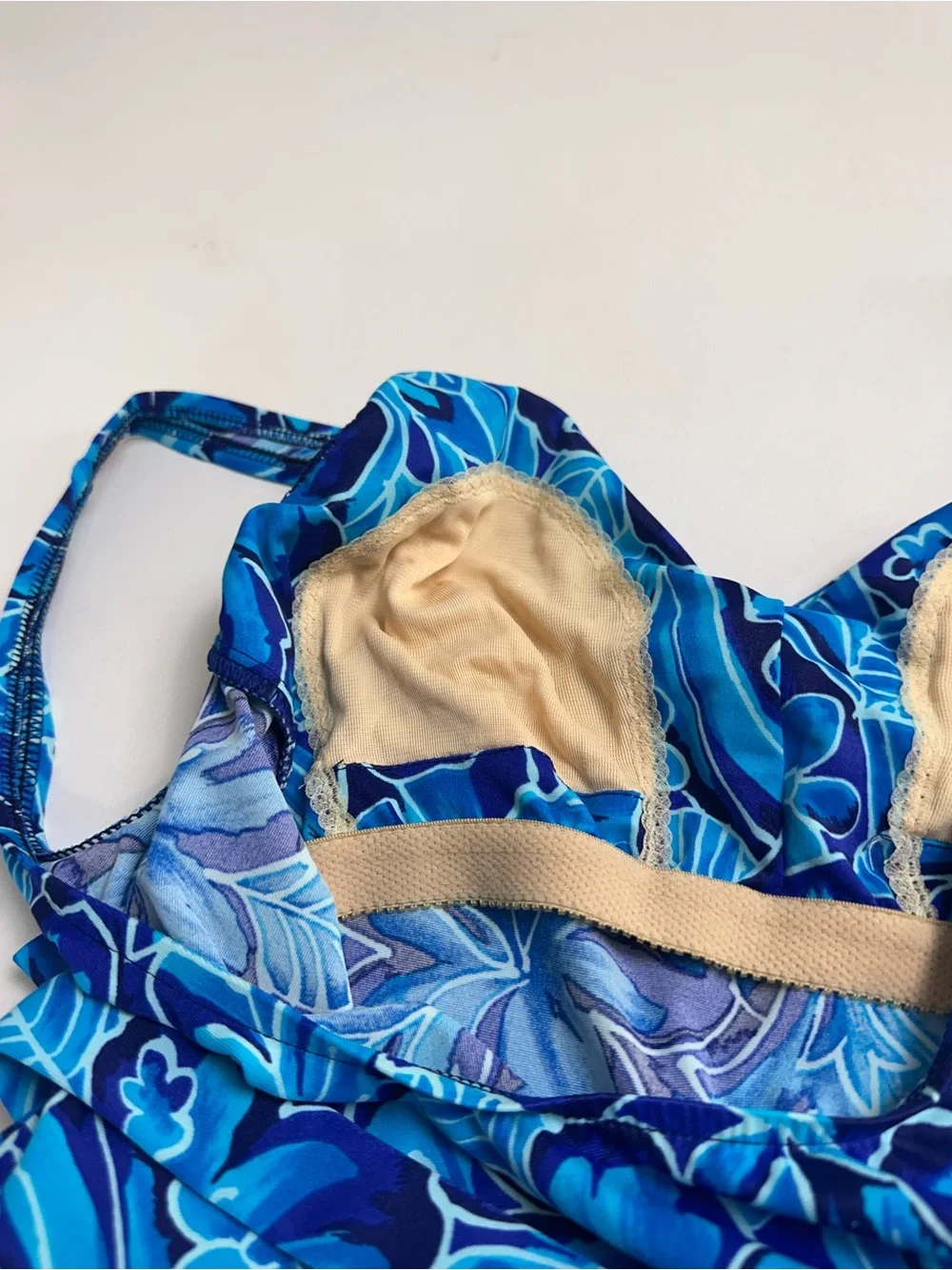 Maxine of Hollywood women’s size 14‎ Blue Floral Tie-Waist Romper